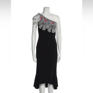 Peter Pilotto One shoulder sparkle lace dress
